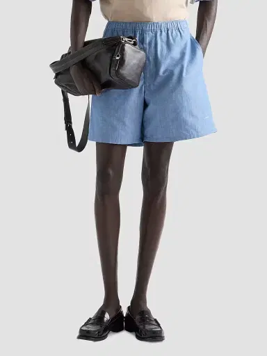 Prada Men's Chambray Bermuda Shorts - Blue | Thumbnail 2