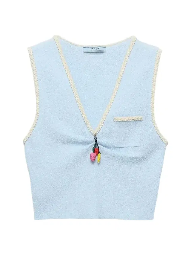 Prada Women's Cotton Bouclé Crop Top - Blue