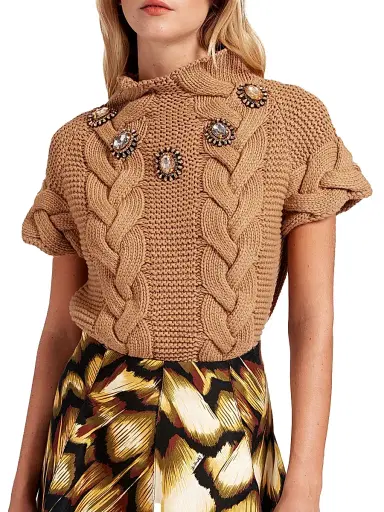 La DoubleJ Women's Portrait Sweater - Solid Brown - Size XS | Thumbnail 3