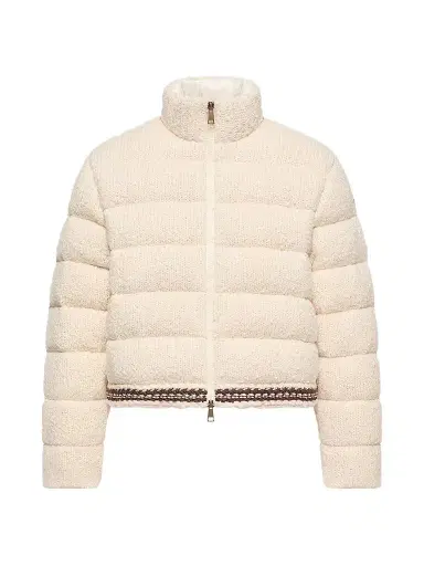 Moncler Women's Down-Filled Cardigan in Cotton - White Ivory - Size Large | Thumbnail 1