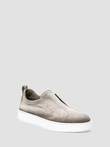 Santoni Men's Victory Logo Seta Suede Slip-On Sneakers - Beige - Size 13 | Thumbnail 2
