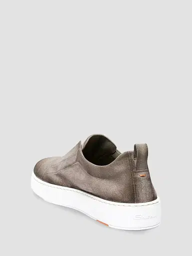 Santoni Men's Victory Logo Seta Suede Slip-On Sneakers - Beige - Size 13 | Thumbnail 4