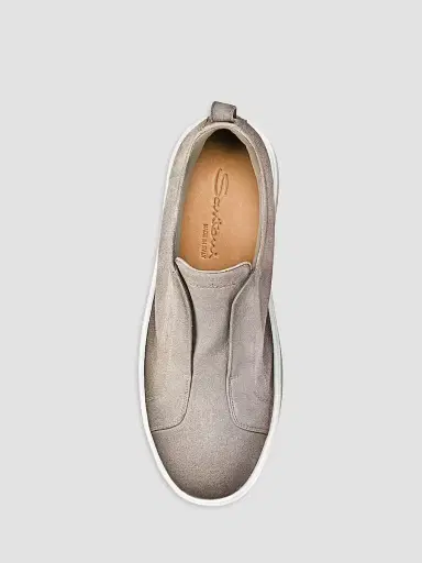 Santoni Men's Victory Logo Seta Suede Slip-On Sneakers - Beige - Size 13 | Thumbnail 5