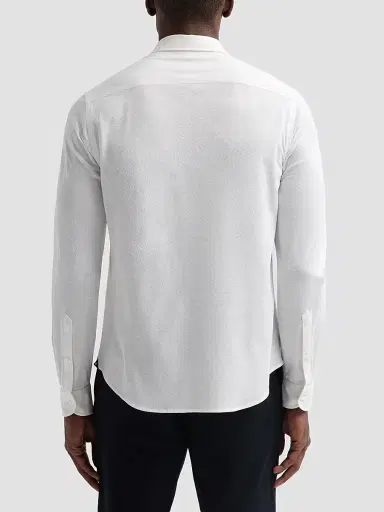 Emporio Armani Men's Diamond-Textured Cotton Jacquard Sport Shirt - White Fancy - Size XL | Thumbnail 3