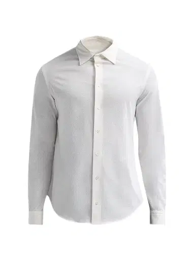 Emporio Armani Men's Diamond-Textured Cotton Jacquard Sport Shirt - White Fancy - Size XL | Thumbnail 1