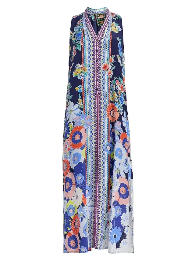 Women's Banksia Floral Silk Maxi Dress - Tiana Scarf Women's Banksia Floral Silk Maxi Dress - Tiana Scarf