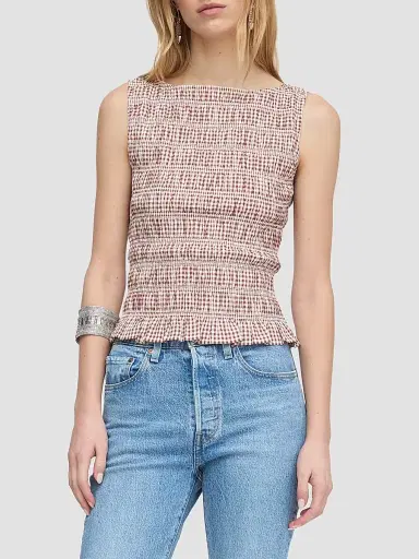 Hill House Home Women's The Phoebe Nap Top - Cognac Gingham - Size XXL | Thumbnail 2 Hill House Home Women's The Phoebe Nap Top - Cognac Gingham - Size XXL | Thumbnail 2