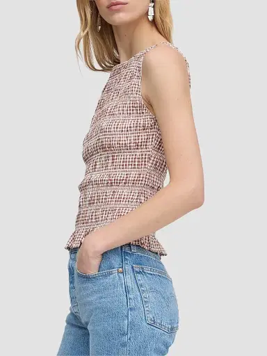 Hill House Home Women's The Phoebe Nap Top - Cognac Gingham - Size XXL | Thumbnail 3 Hill House Home Women's The Phoebe Nap Top - Cognac Gingham - Size XXL | Thumbnail 3