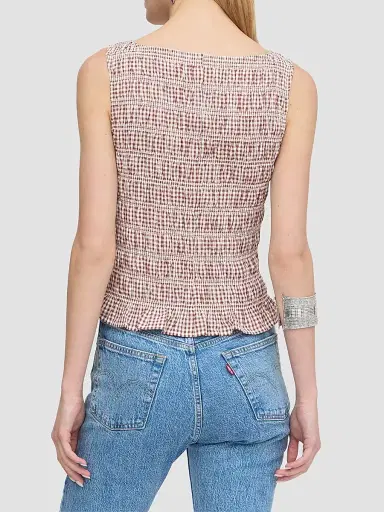 Hill House Home Women's The Phoebe Nap Top - Cognac Gingham - Size XXL | Thumbnail 4 Hill House Home Women's The Phoebe Nap Top - Cognac Gingham - Size XXL | Thumbnail 4