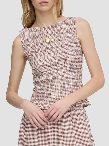 Hill House Home Women's The Phoebe Nap Top - Cognac Gingham - Size XXL | Thumbnail 5 Hill House Home Women's The Phoebe Nap Top - Cognac Gingham - Size XXL | Thumbnail 5