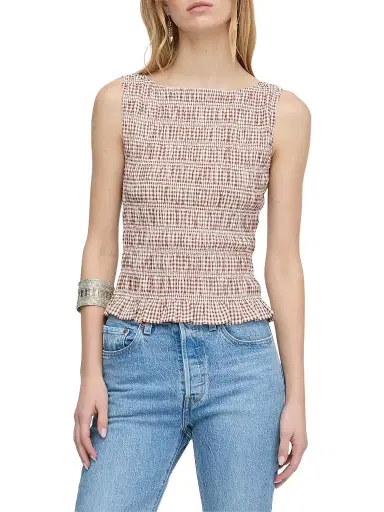 Hill House Home Women's The Phoebe Nap Top - Cognac Gingham - Size XXL | Thumbnail 1 Hill House Home Women's The Phoebe Nap Top - Cognac Gingham - Size XXL | Thumbnail 1