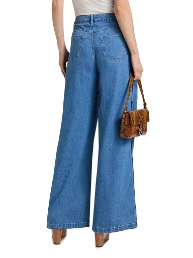 L'Agence Women's Jennings Side-Snap High-Rise Wide-Leg Jeans | Thumbnail 5