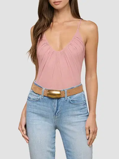 L'Agence Women's Gelina Sheer Ruched Bodysuit | Thumbnail 4 L'Agence Women's Gelina Sheer Ruched Bodysuit | Thumbnail 4