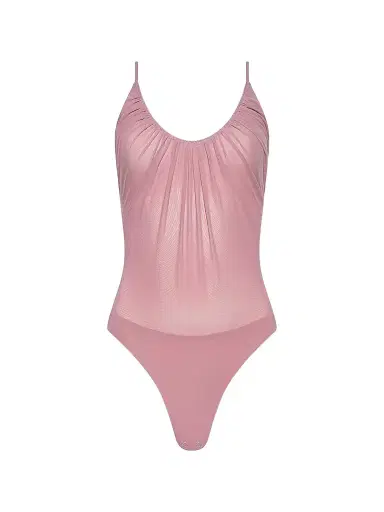 L'Agence Women's Gelina Sheer Ruched Bodysuit | Thumbnail 1 L'Agence Women's Gelina Sheer Ruched Bodysuit | Thumbnail 1