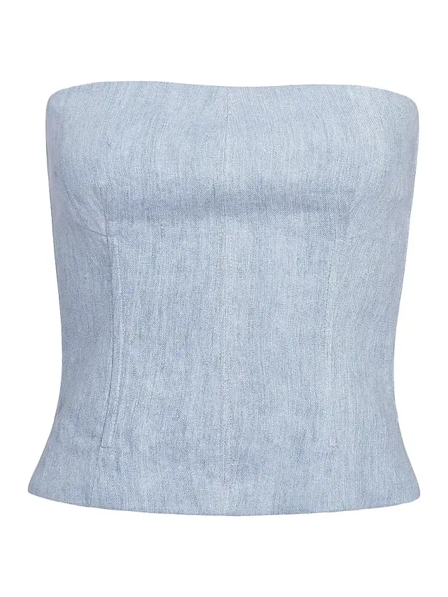 Women's Jillian Hemp Strapless Bustier - Light Indigo