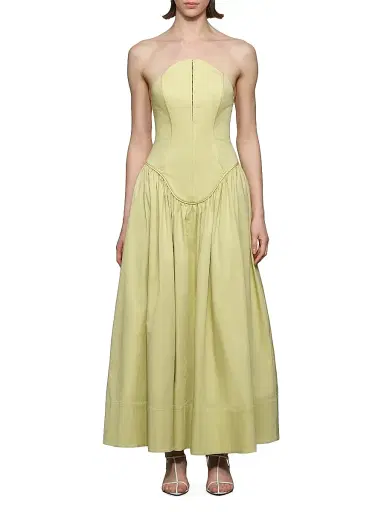 Et Ochs Women's Camille Stretch-Cotton Strapless Maxi Dress - Tea - Size 8 | Thumbnail 2