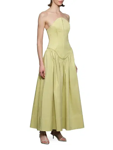 Et Ochs Women's Camille Stretch-Cotton Strapless Maxi Dress - Tea - Size 8 | Thumbnail 3