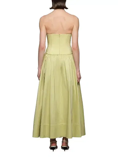 Et Ochs Women's Camille Stretch-Cotton Strapless Maxi Dress - Tea - Size 8 | Thumbnail 4