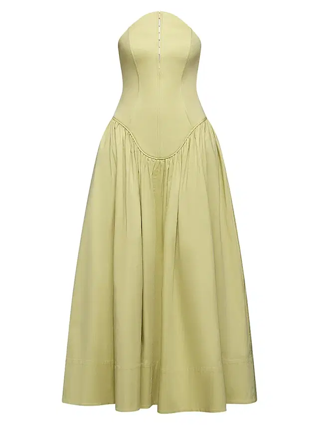 Et Ochs Women's Camille Stretch-Cotton Strapless Maxi Dress - Tea