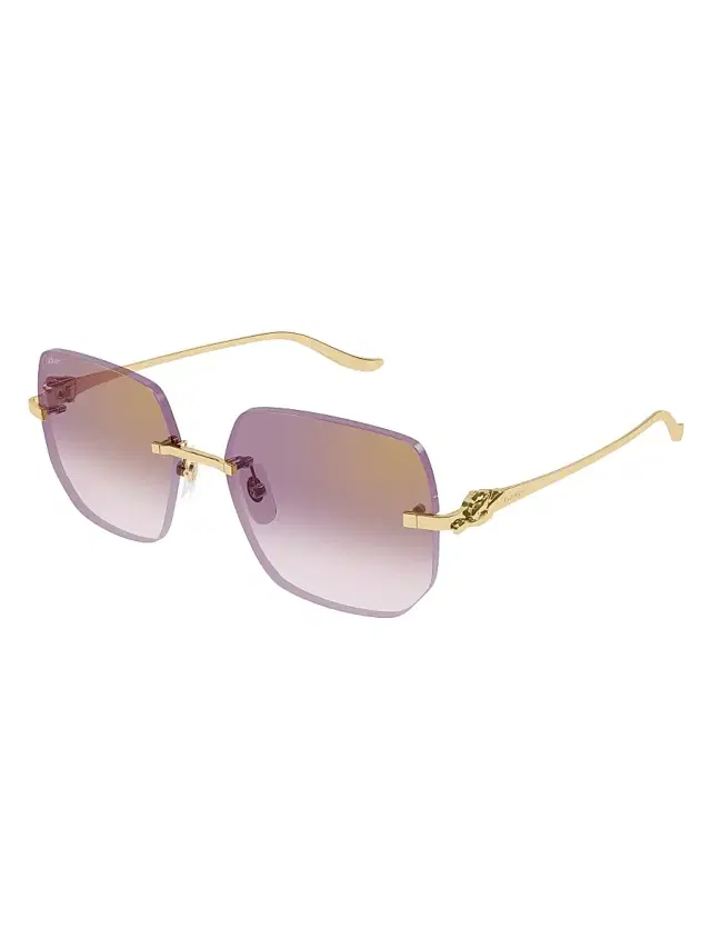 Cartier Women's Panthère Classic 57MM Square Sunglasses - Gold Pink