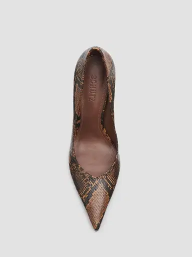 Schutz Women's Lexi 105MM Snake-Embossed Leather Pumps - Pecan Brown | Thumbnail 3 Schutz Women's Lexi 105MM Snake-Embossed Leather Pumps - Pecan Brown | Thumbnail 3