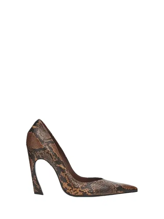 Schutz Women's Lexi 105MM Snake-Embossed Leather Pumps - Pecan Brown