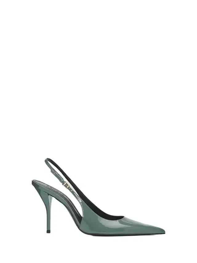Schutz Women's Diora 100MM Patent Leather Slingback Pumps - Myrtle Green