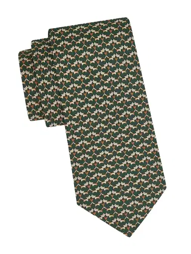 Ferragamo Men's Fox Print Silk Tie | Thumbnail 1