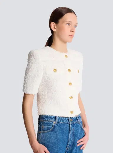Balmain Cardigan in dotted tweed | Thumbnail 6 Balmain Cardigan in dotted tweed | Thumbnail 6