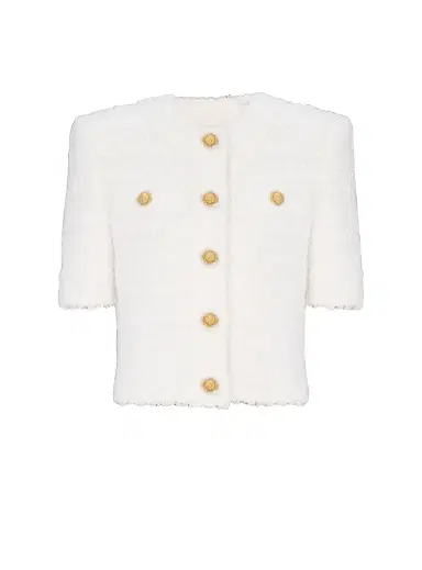 Balmain Cardigan in dotted tweed | Thumbnail 1 Balmain Cardigan in dotted tweed | Thumbnail 1