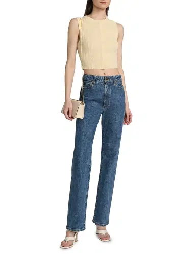 A.L.C. Women's Lottie Cotton-Blend Knit Sleeveless Top - Butter - Size XL | Thumbnail 2