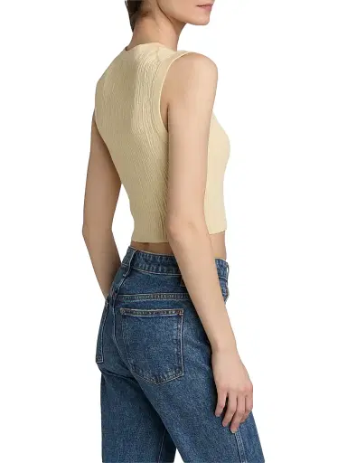 A.L.C. Women's Lottie Cotton-Blend Knit Sleeveless Top - Butter - Size XL | Thumbnail 5