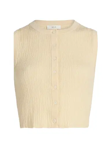 A.L.C. Women's Lottie Cotton-Blend Knit Sleeveless Top - Butter - Size XL | Thumbnail 1