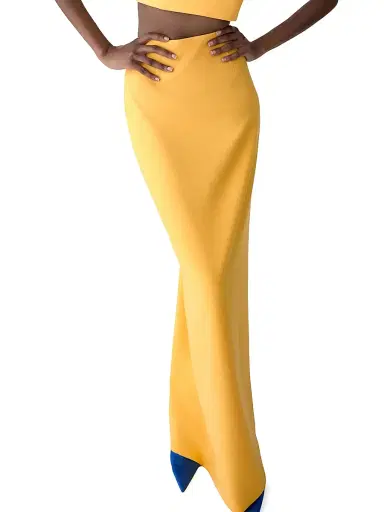 Carolina Herrera Women's Stretch-Virgin Wool Column Maxi Skirt - Daffodil | Thumbnail 5