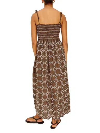 RAILS Women's Becca Eyelet Cotton Midi-Dress - Cocoa Daisy Embroidery - Size XS | Thumbnail 3