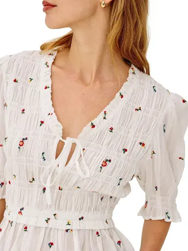 RAILS Women's Fontaine Floral-Embroidered Cotton Top - White Wildflowers | Thumbnail 5