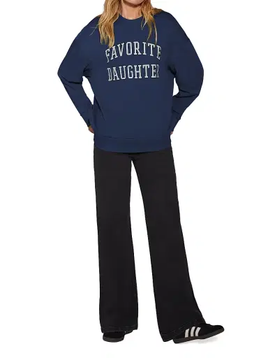 Favorite Daughter Women's Collegiate Oversized Logo Cotton-Blend Sweatshirt - Navy - Size XS | Thumbnail 2 Favorite Daughter Women's Collegiate Oversized Logo Cotton-Blend Sweatshirt - Navy - Size XS | Thumbnail 2