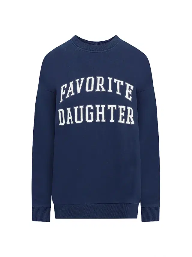 Favorite Daughter Women's Collegiate Oversized Logo Cotton-Blend Sweatshirt - Navy