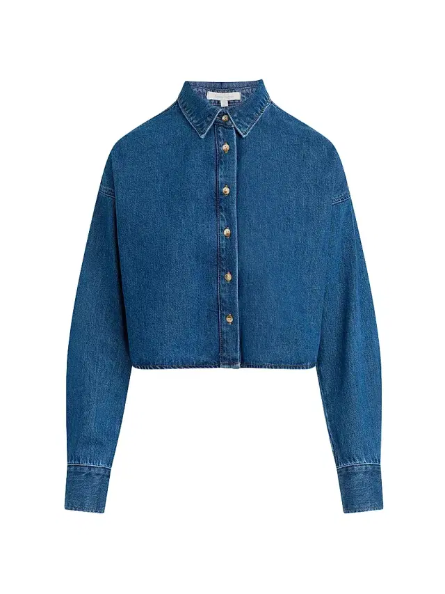 Women's The Crop Denim Ex Boyfriend Shirt - Deerfield