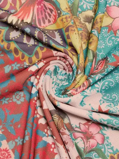 Johnny Was Women's Astrid Evie Printed Mesh Midi-Dress | Thumbnail 7