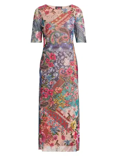 Johnny Was Women's Astrid Evie Printed Mesh Midi-Dress | Thumbnail 1
