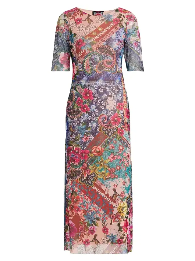 Johnny Was Women's Astrid Evie Printed Mesh Midi-Dress - Evie