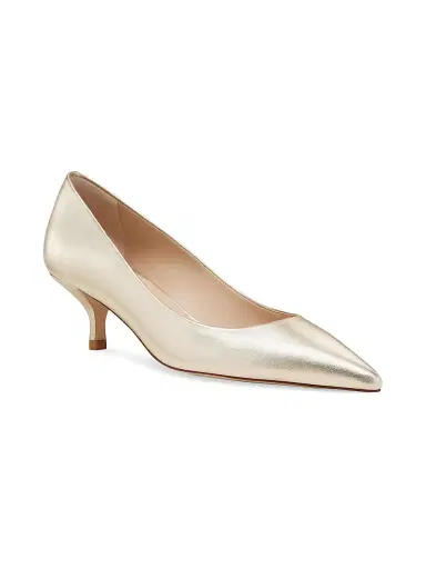 Stuart Weitzman Women's Power 50MM Leather Pumps - Light Gold - Size 9.5 | Thumbnail 2 Stuart Weitzman Women's Power 50MM Leather Pumps - Light Gold - Size 9.5 | Thumbnail 2