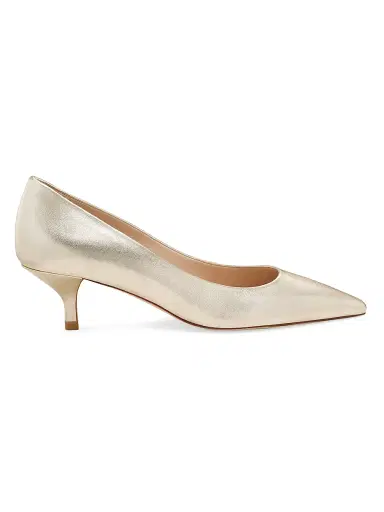 Stuart Weitzman Women's Power 50MM Leather Pumps - Light Gold - Size 9.5 | Thumbnail 1 Stuart Weitzman Women's Power 50MM Leather Pumps - Light Gold - Size 9.5 | Thumbnail 1