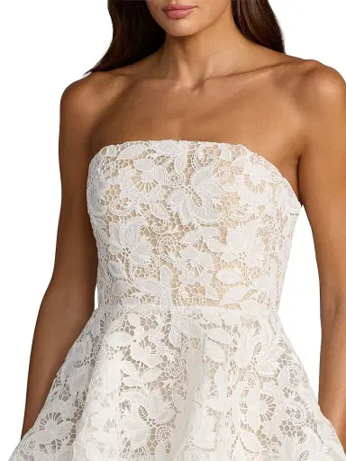 Mac Duggal Women's Beaded Lace Strapless Midi-Dress - | Thumbnail 3