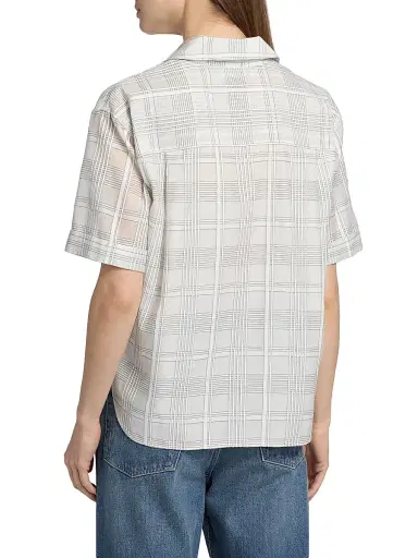 rag & bone Women's Connie Plaid Cotton-Silk Short-Sleeve Shirt | Thumbnail 5 rag & bone Women's Connie Plaid Cotton-Silk Short-Sleeve Shirt | Thumbnail 5