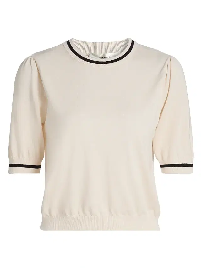 FRAME Women's The Gathered Knit Top - Cream Multi