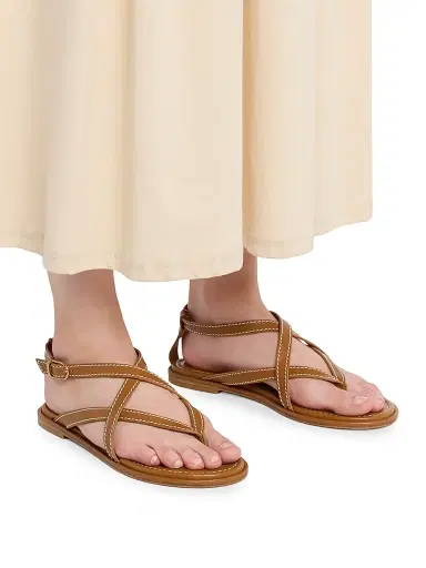 Stuart Weitzman Women's Park Leather Sandals - Boho Tan - Size 9.5 | Thumbnail 2