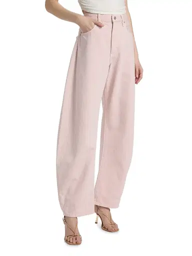 Frame Women's The Bubble Cotton Barrel-Leg Jeans - Taffy | Thumbnail 4