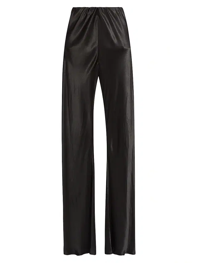 Lamarque Women's Emile Satin Relaxed-Fit Pants - Black